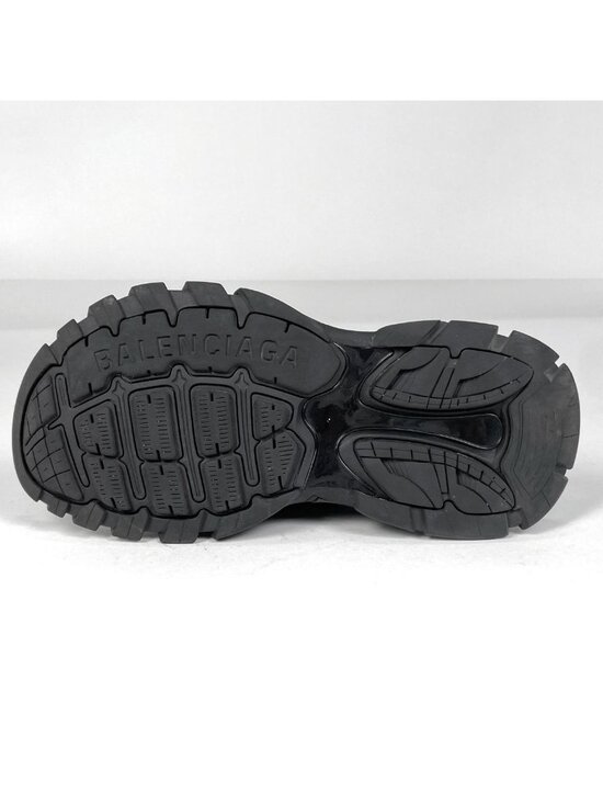 Balenciaga Track Slide Sandals Shoes Leather Rubber Black